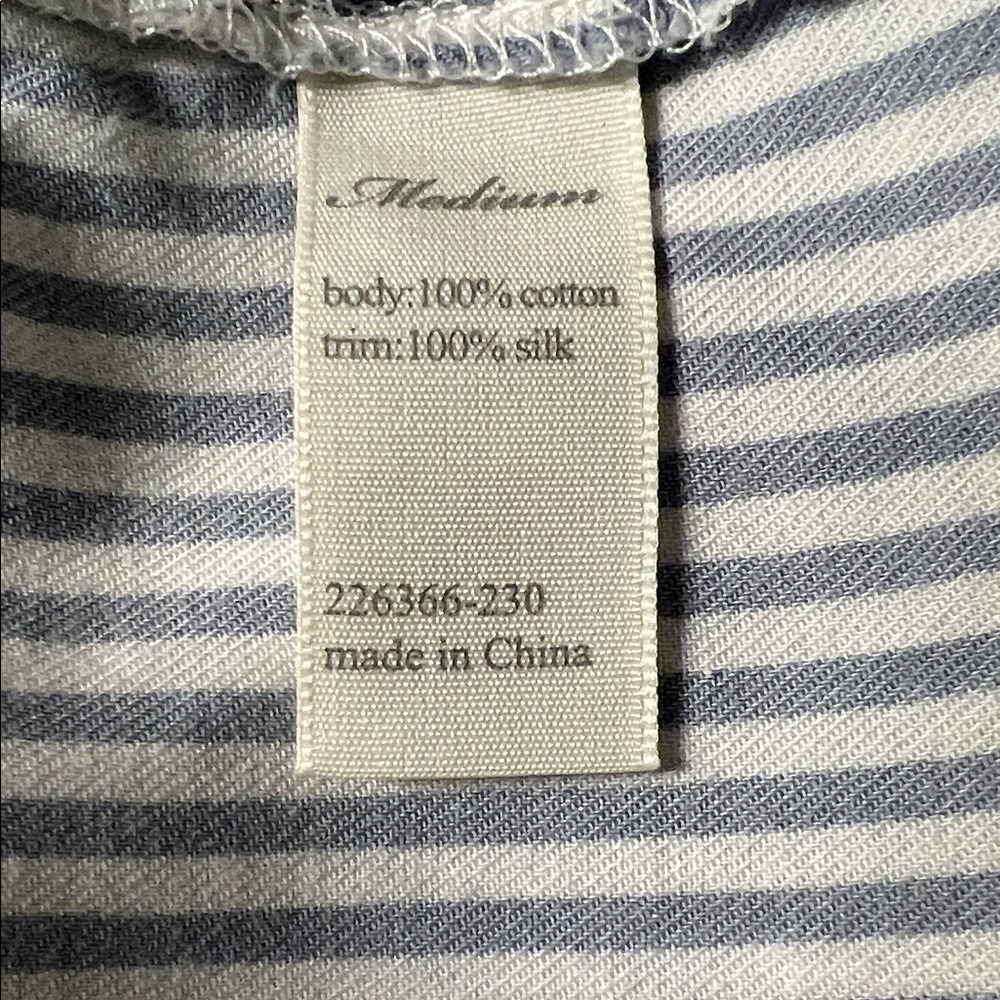Victoria's Secret Blue White Striped Pajama Top button shirt size medium M - Picture 5 of 5